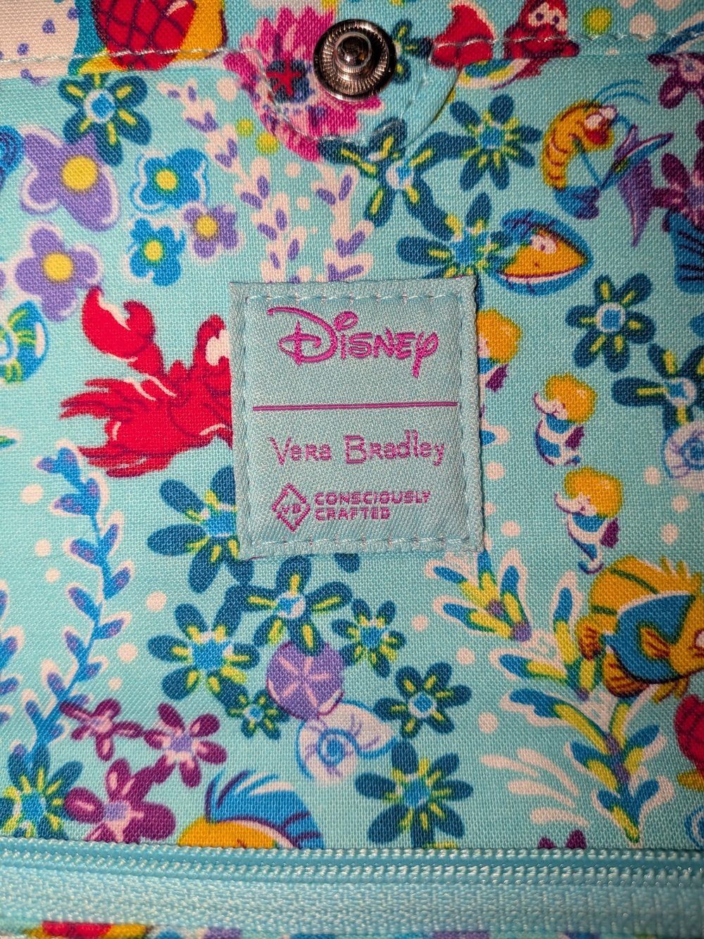 Vera Bradley Turquoise Floral Quilted Wallet with Purple & Yellow Accents - Picture 5 of 8